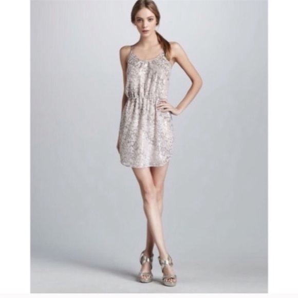 Rebecca Taylor Sequined Leopard Animal Print Dress with Elastic Waist size 6 - Picture 4 of 15